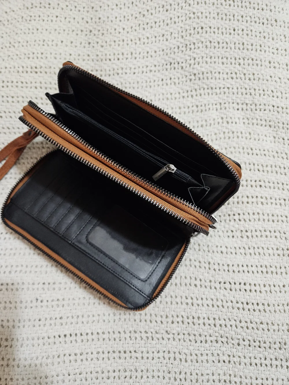 Studded Brown Leather Wristlet Clutch - Women Bags Clutches & Wristlets